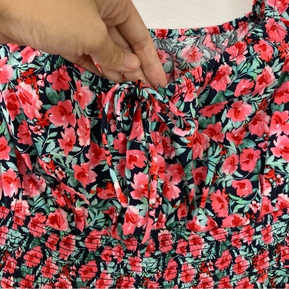 Old Navy Floral Round Neck Tie Front Summer Mini Dress size XXL - Picture 7 of 9